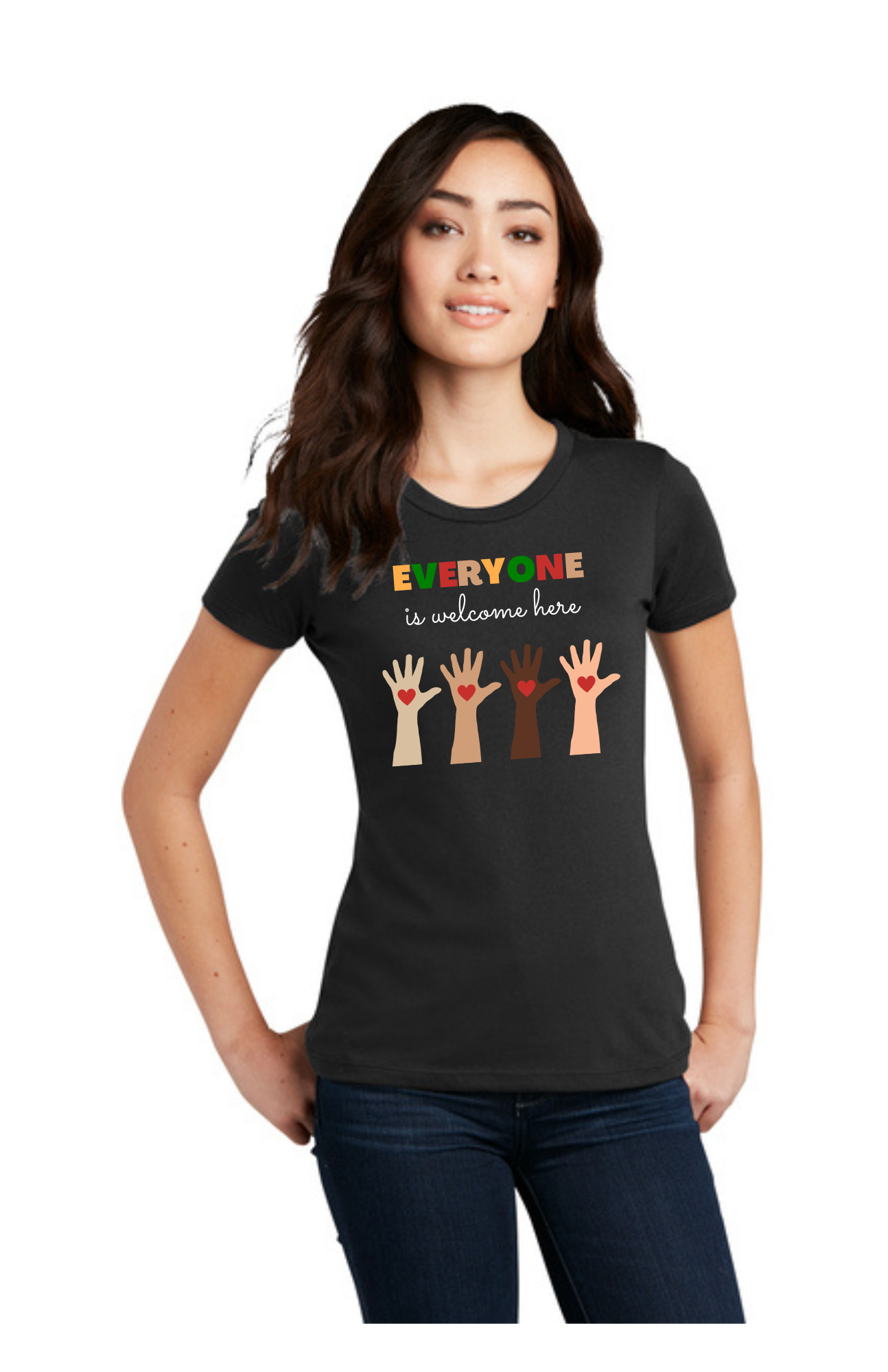 Womens Shirt "Black" - Everyone Is Welcome Here
