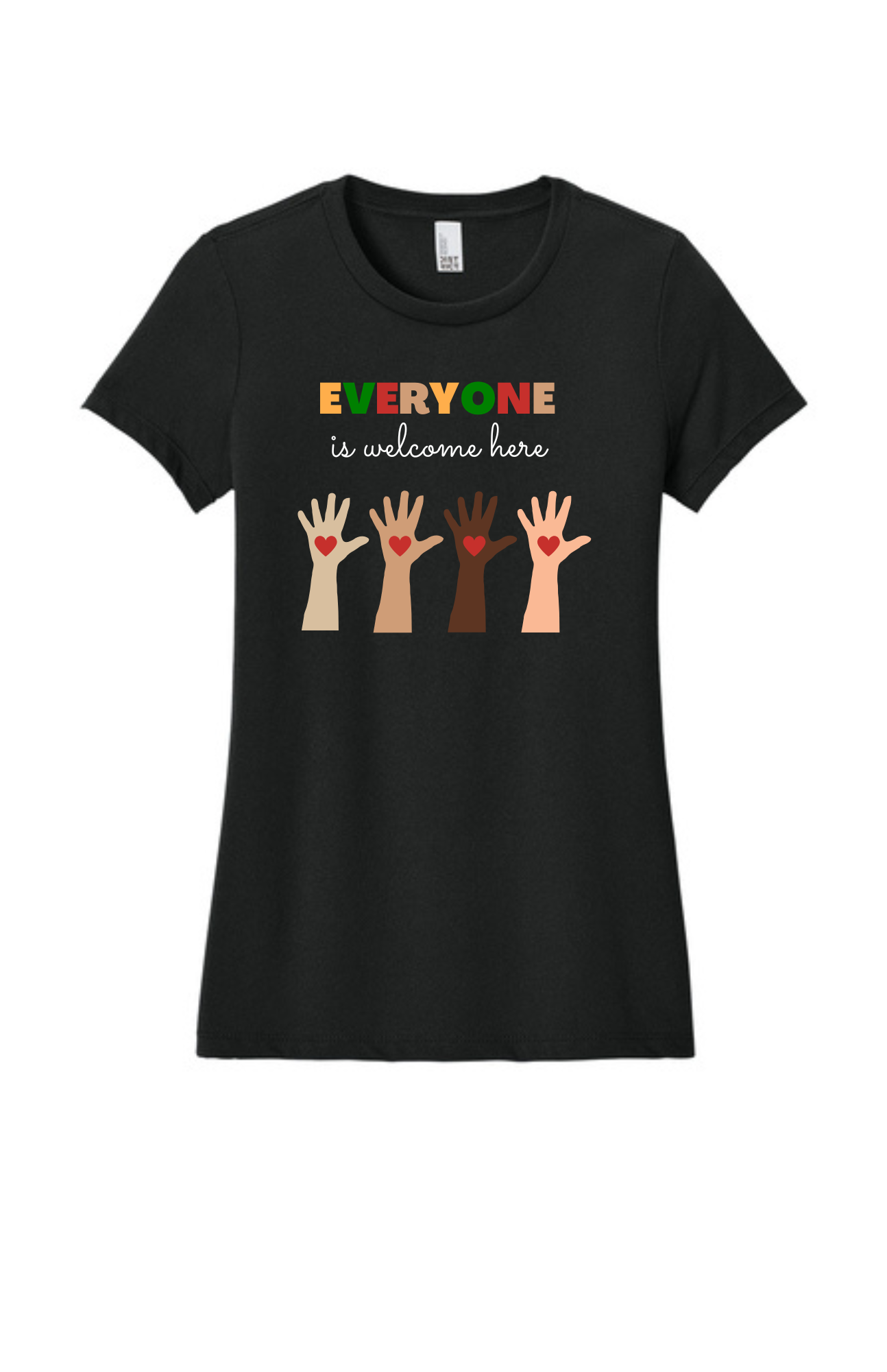 Womens Shirt "Black" - Everyone Is Welcome Here