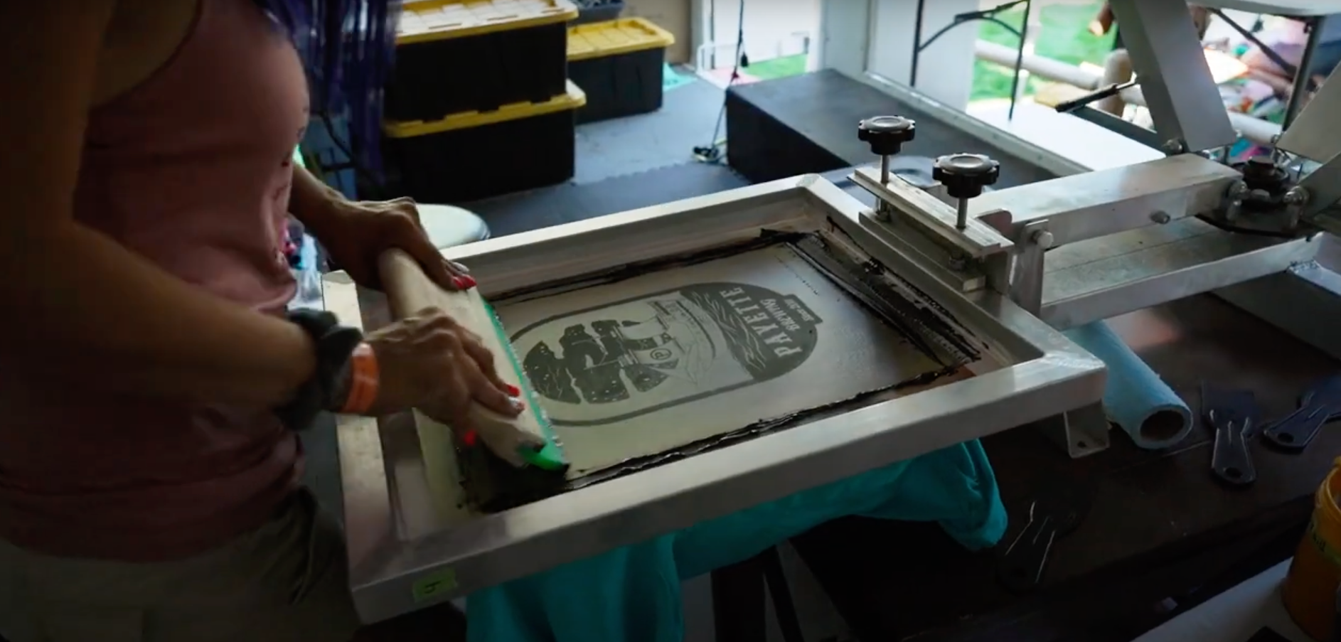 Load video: Live Screen Printing at Payette Brewing